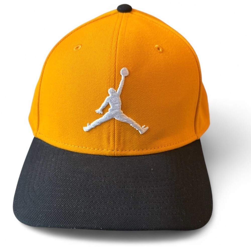 Air Jordan Hat Men Black Orange Embroidered White Logo Jumpman Snap Back Cap